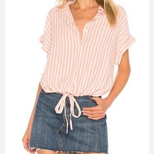 Sanctuary Pink Striped Button Down Shirt